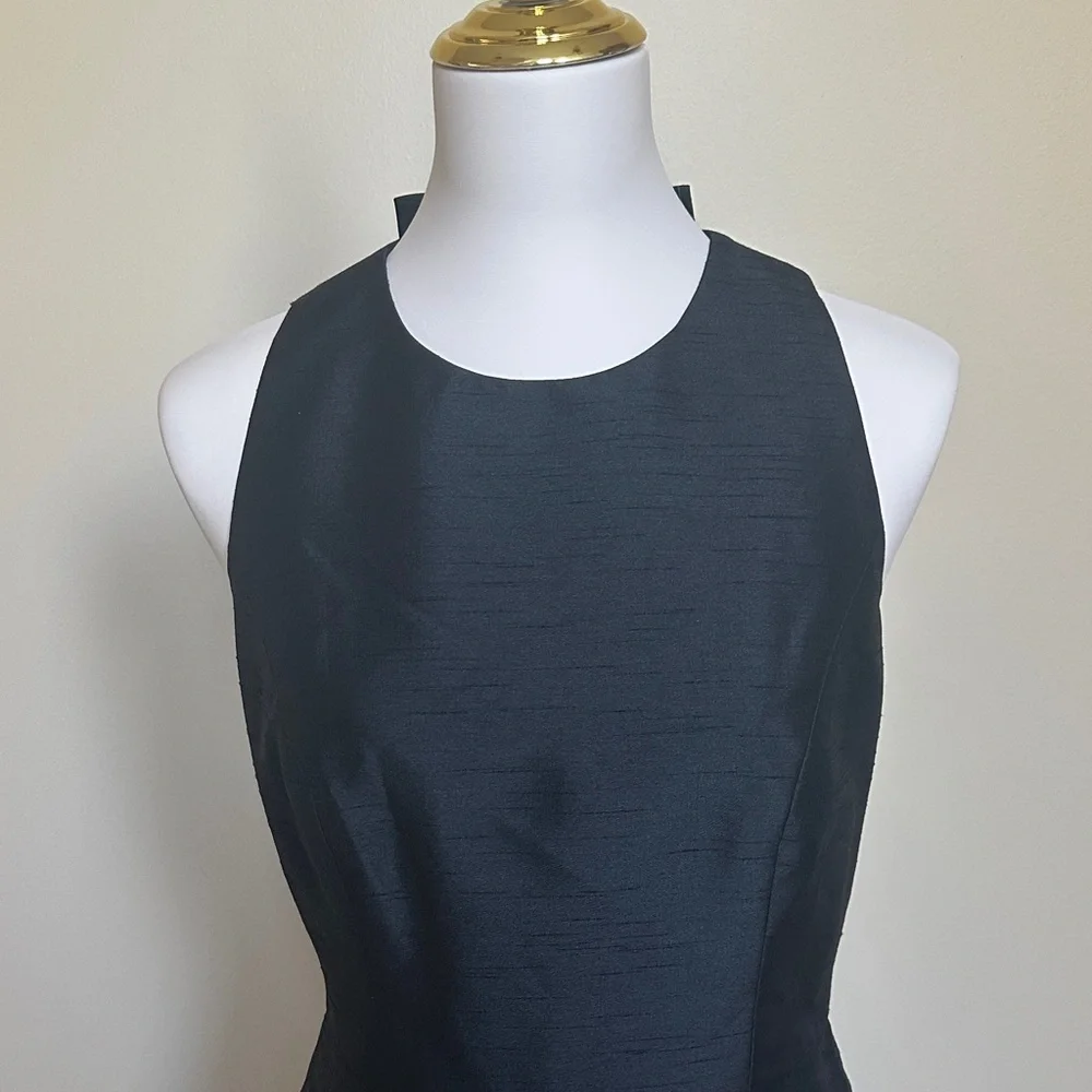 Alfred Sung D734 Black Halter Bow Back Mermaid Gown Size 8 |Formal Bridesmaid - Picture 3 of 9